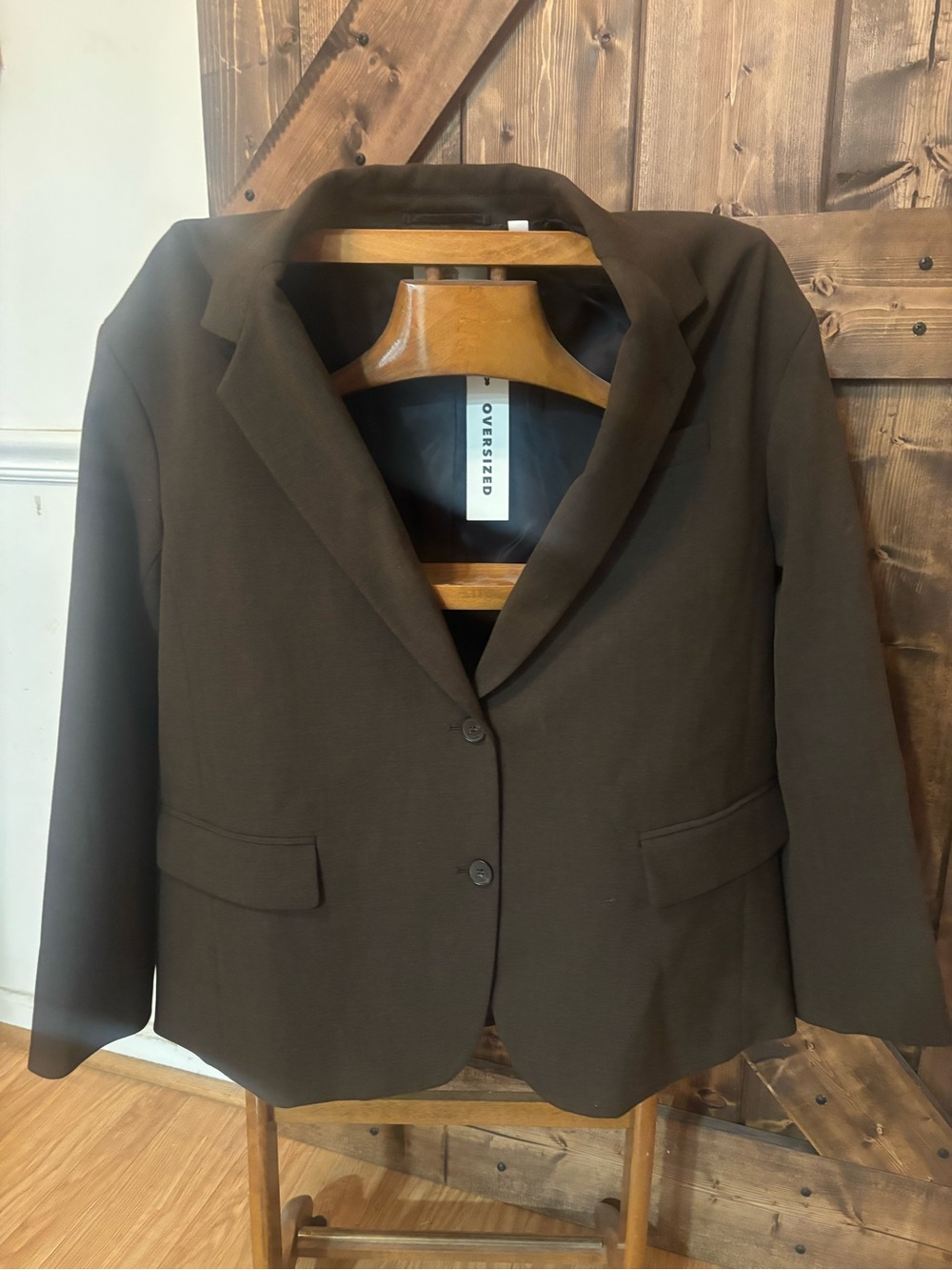 Aritzia Oversized Brown Single-Breasted Blazer M